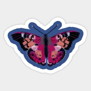 Spirograph Painted Lady Pink Butterfly Sticker